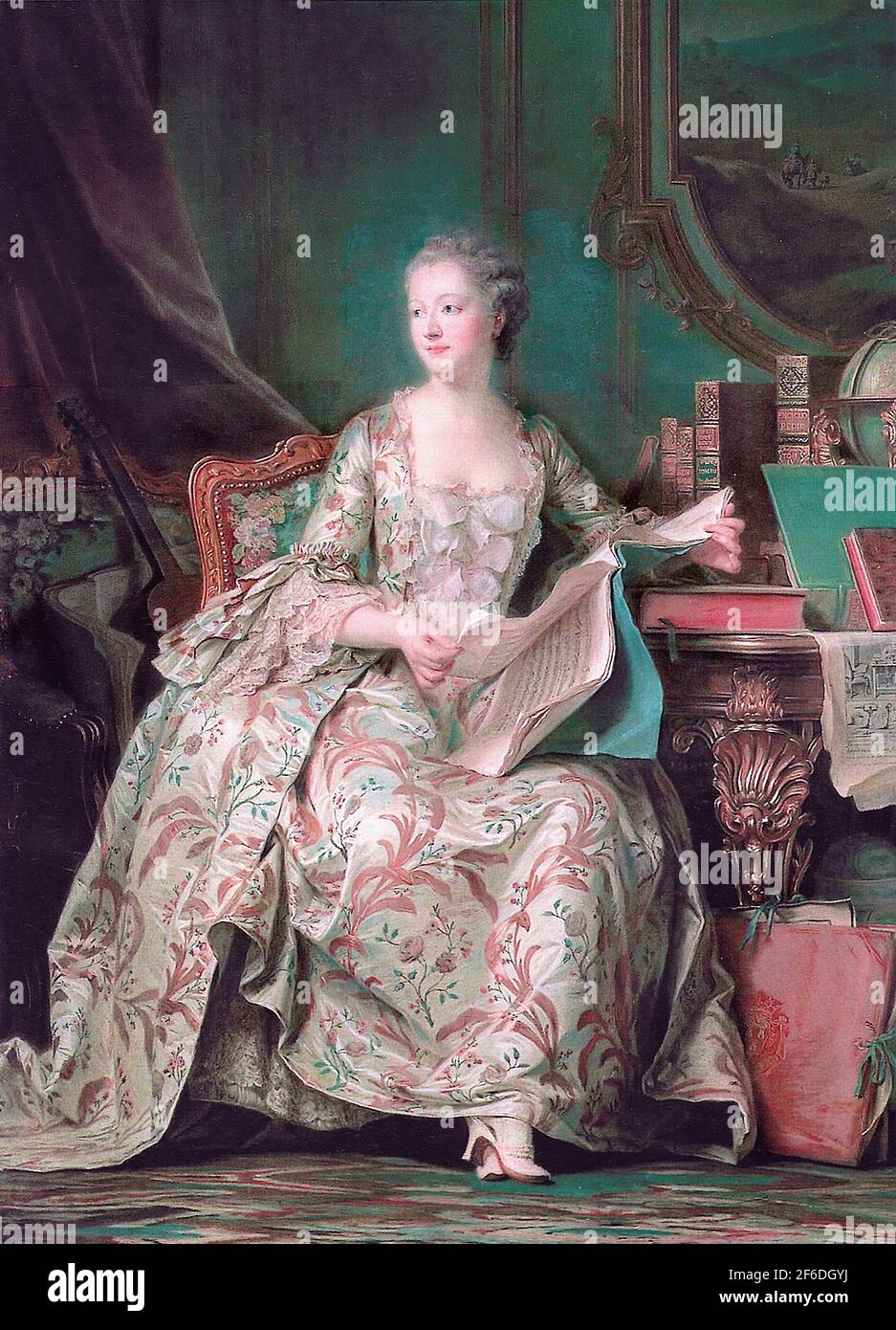 Maurice Quentin de La Tour - Jeanne Antoinette Poisson Marquise De Pompadour Stockfoto