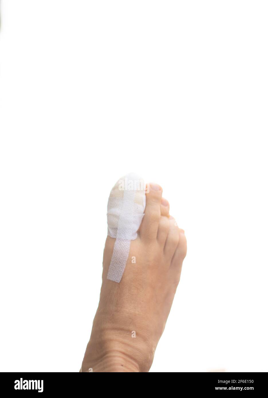 Fuß große Zehe Bandage verletzte Füße in der medizinischen Klinik