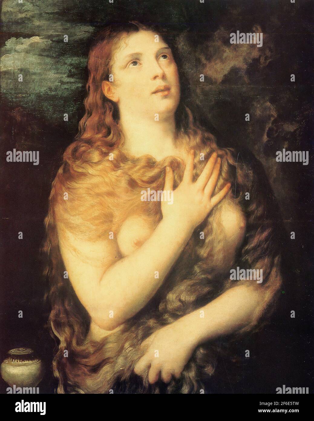 Tiziano Vecelli oder Vecellio alias Tizian - Maria Magdalena reuig 1531 Stockfoto