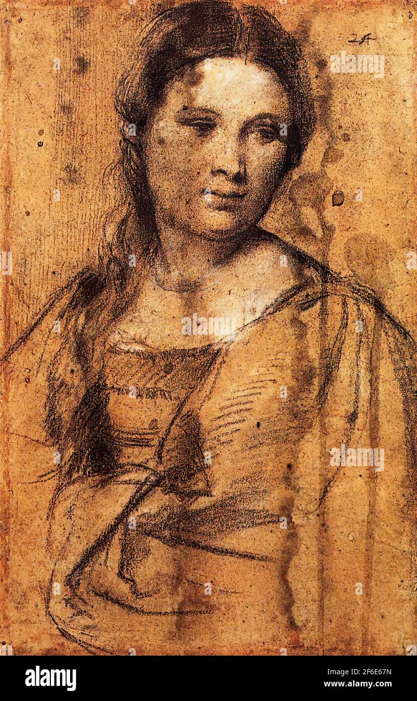 Tiziano Vecelli oder Vecellio alias Titian - Portrait Junge Frau C 1515 Stockfoto