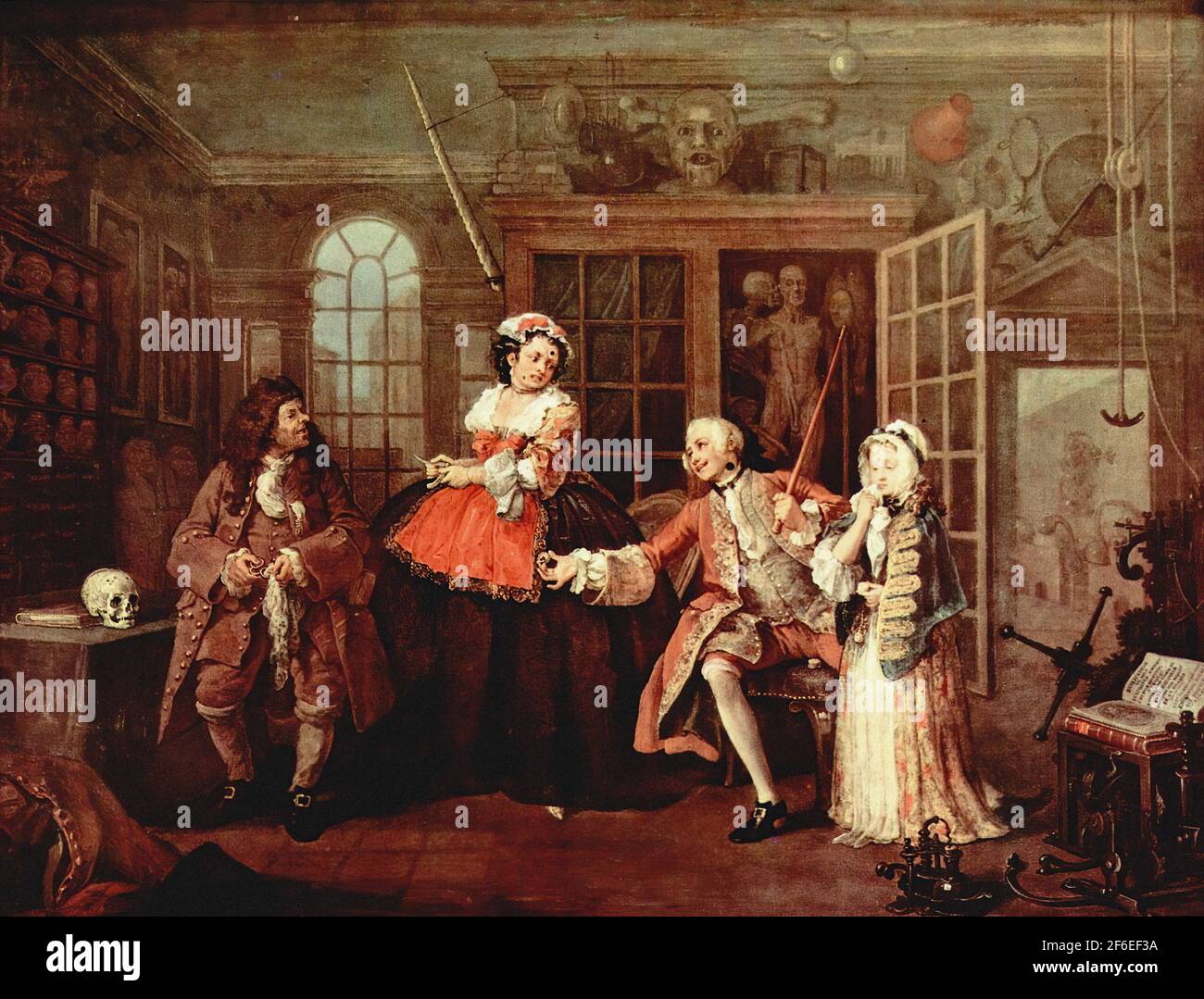 William Hogarth - Besuch mit Quack Doctor C 1745 Stockfoto