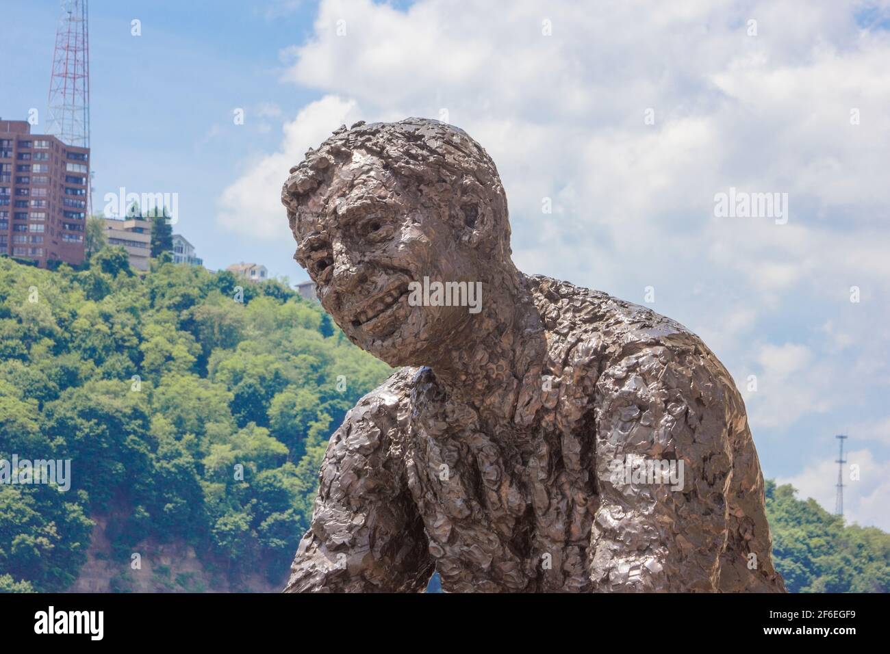 Mr. Rogers Statue in Pittsburgh Pennsylvania an der Spitze Stockfoto