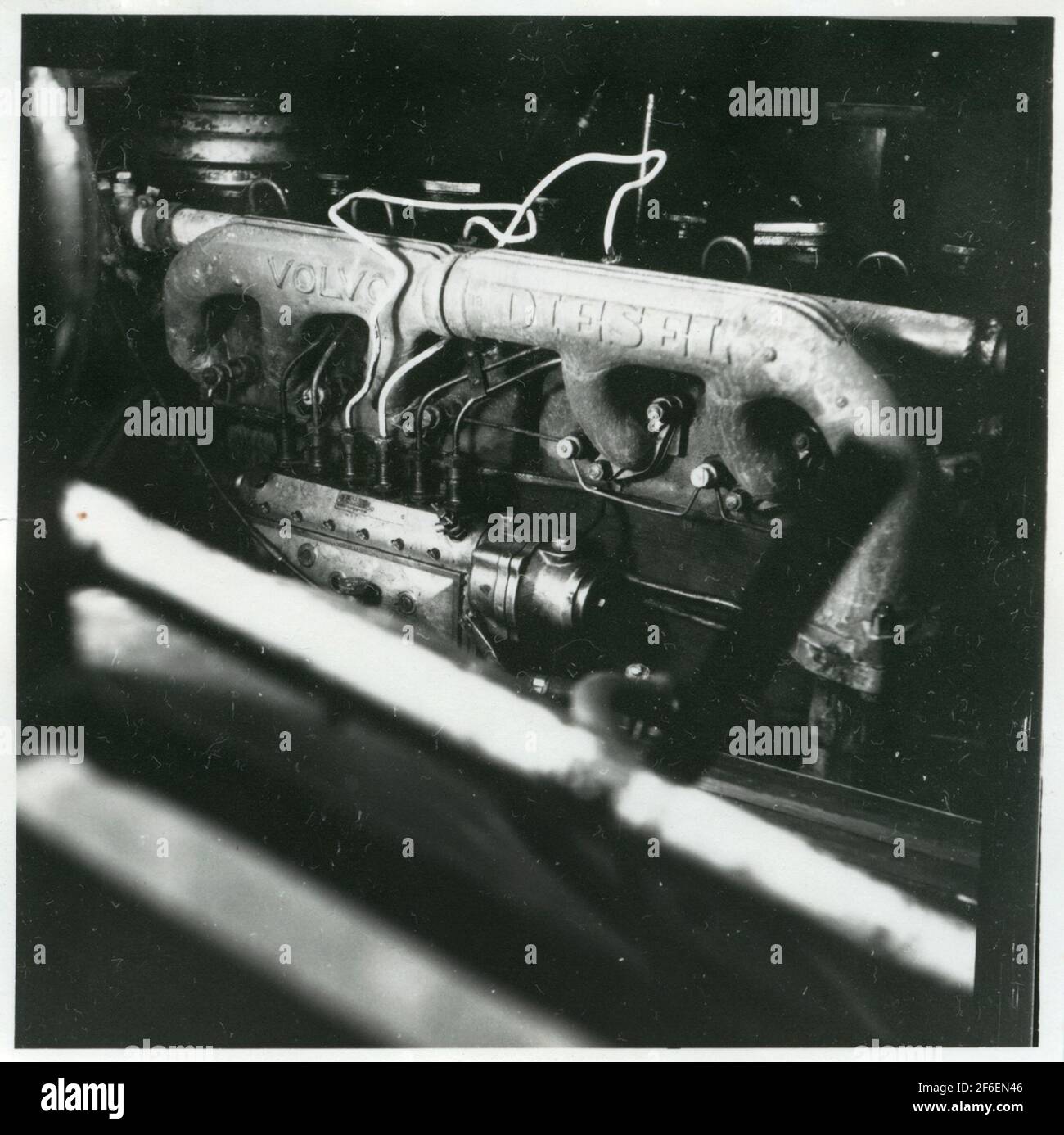 Volvo Dieselmotor. Stockfoto