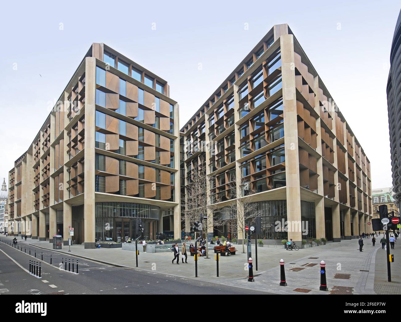 Das Bloomberg HQ-Gebäude in der City of London, Großbritannien. 2018 gewann sie den RIBA Sterling Preis für die Architekten Foster + Partners. Cannon Street Elevation. Stockfoto