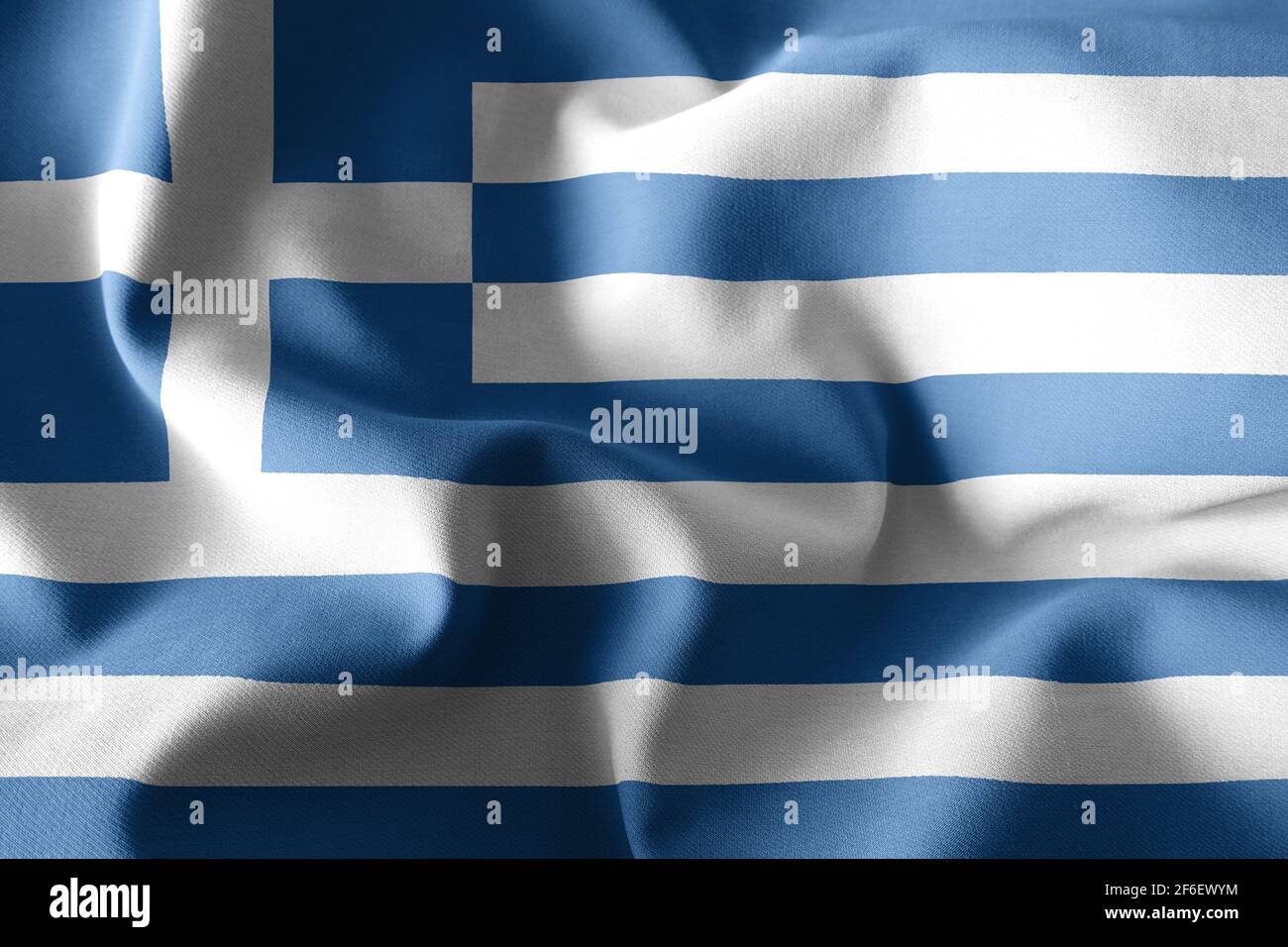 3d Rendering realistische wehende Seidenflagge Griechenlands Stockfoto