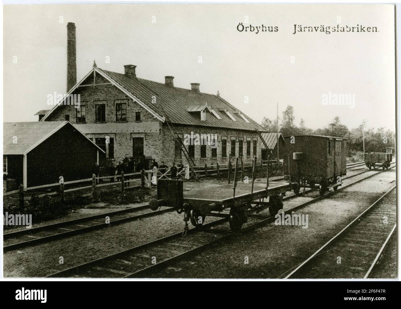 Die Eisenbahnfabrik in Örbyhus. Stockfoto