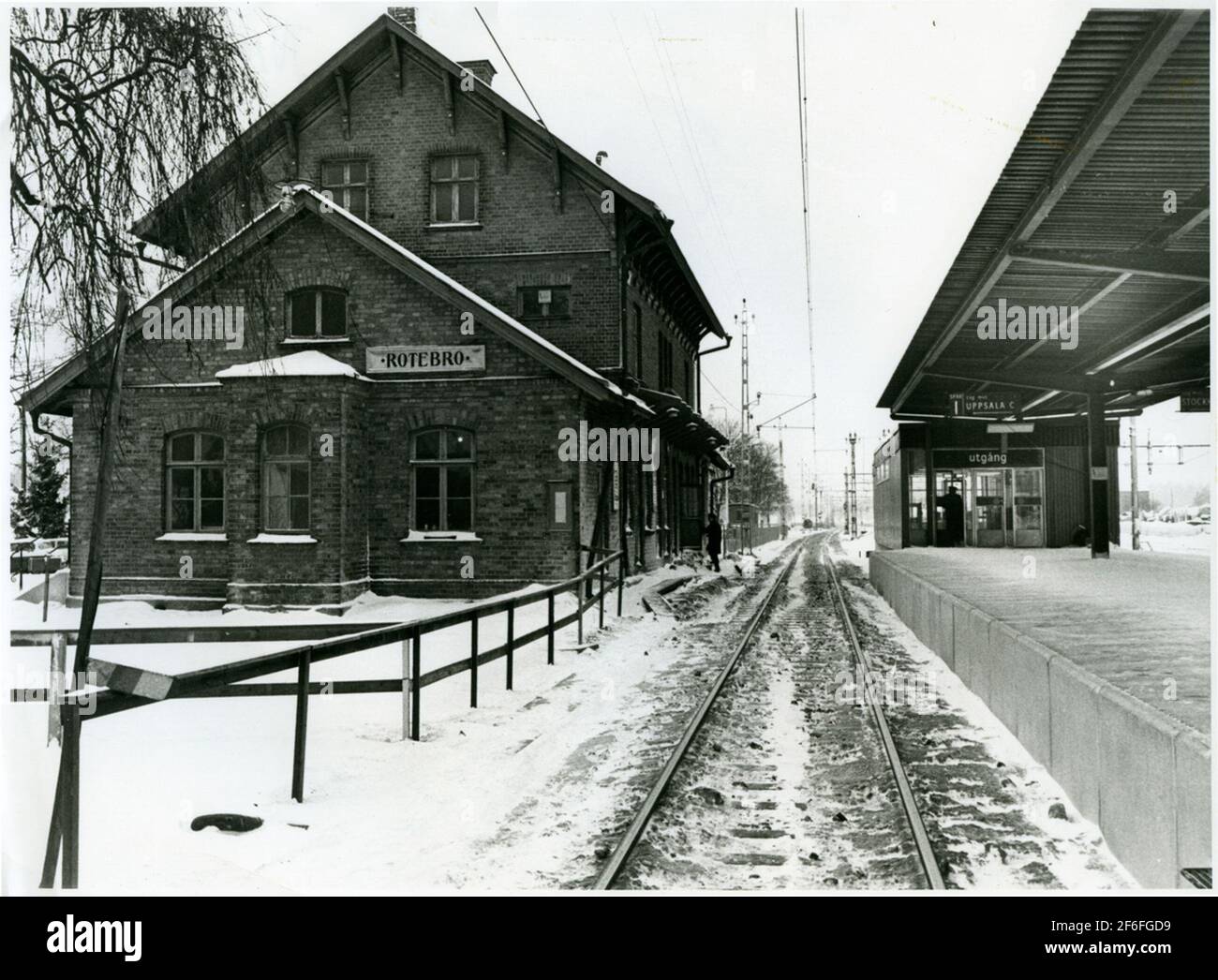 Stationhouse in Rotebro. Stockfoto