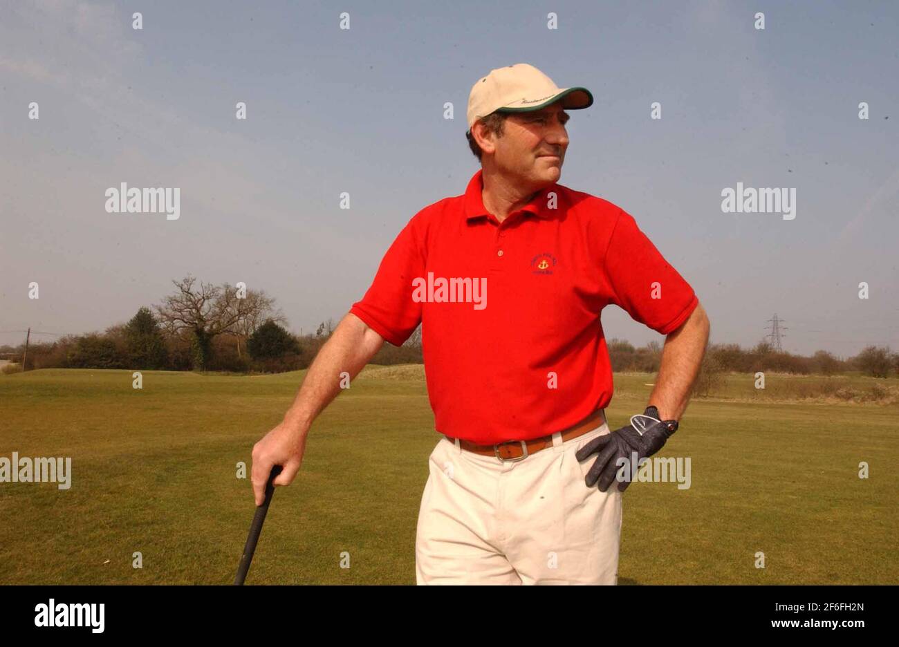 STEPHEN CONLEY AUF DER MÜHLE GREEN GOLF COURSE,26/3/03 PILSTONCASE STUDIE FÜR IHR GELD Stockfoto