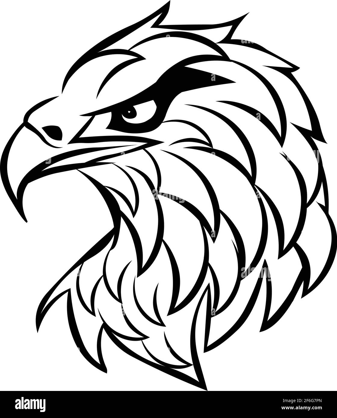 Eagle Face Tattoo Logo Symbol Vektor Illustration isoliert auf weiß Hintergrund Stock Vektor