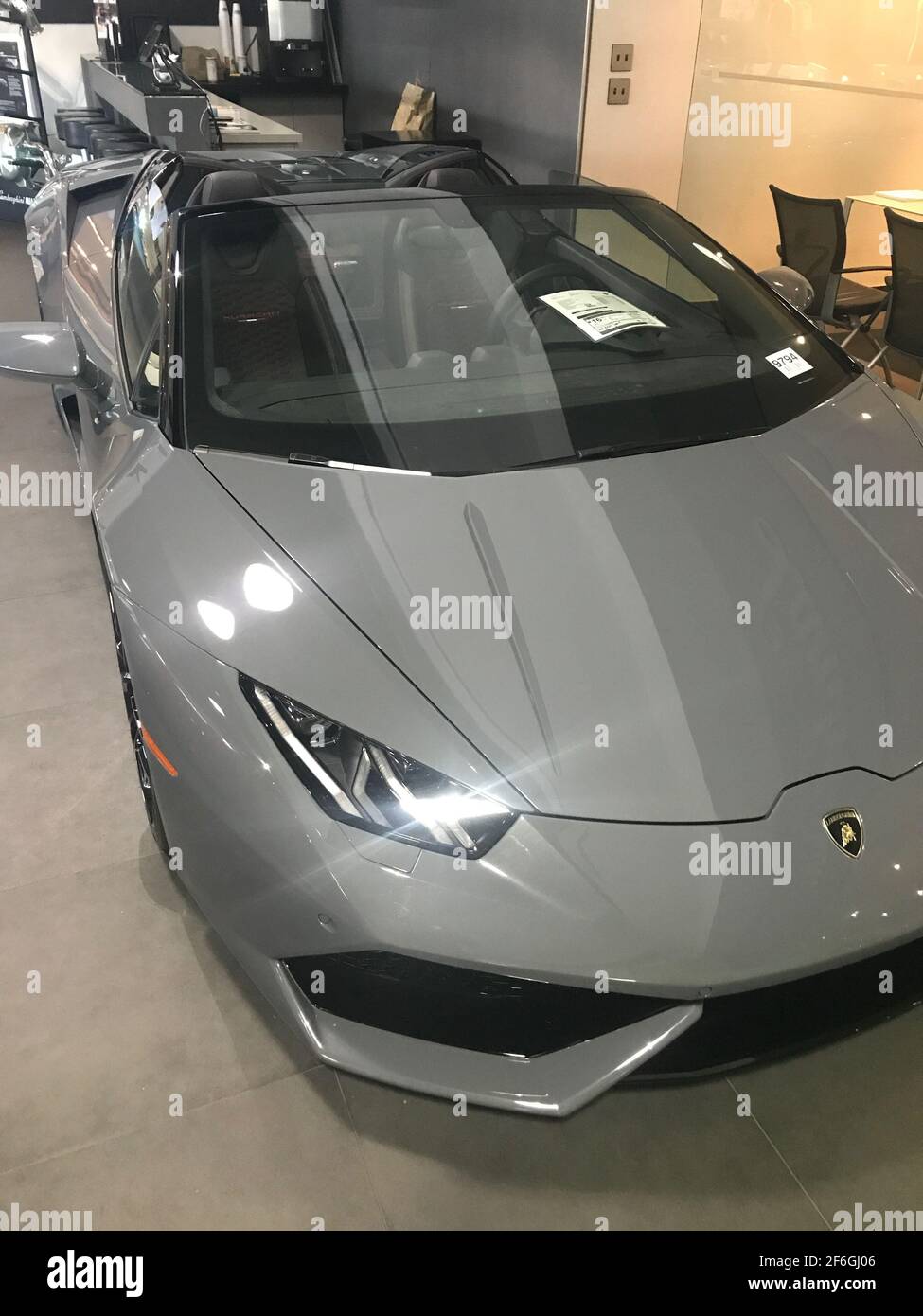 Grau Lamborghini Huracán Stockfoto