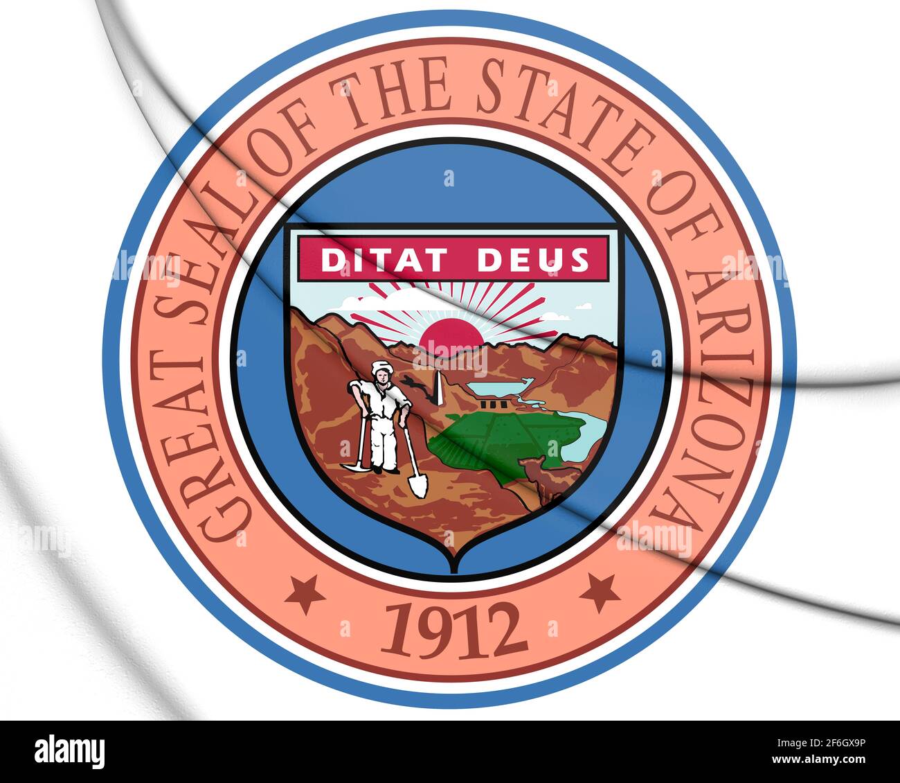 3D State Seal of Arizona, USA. 3D-Illustration. Stockfoto