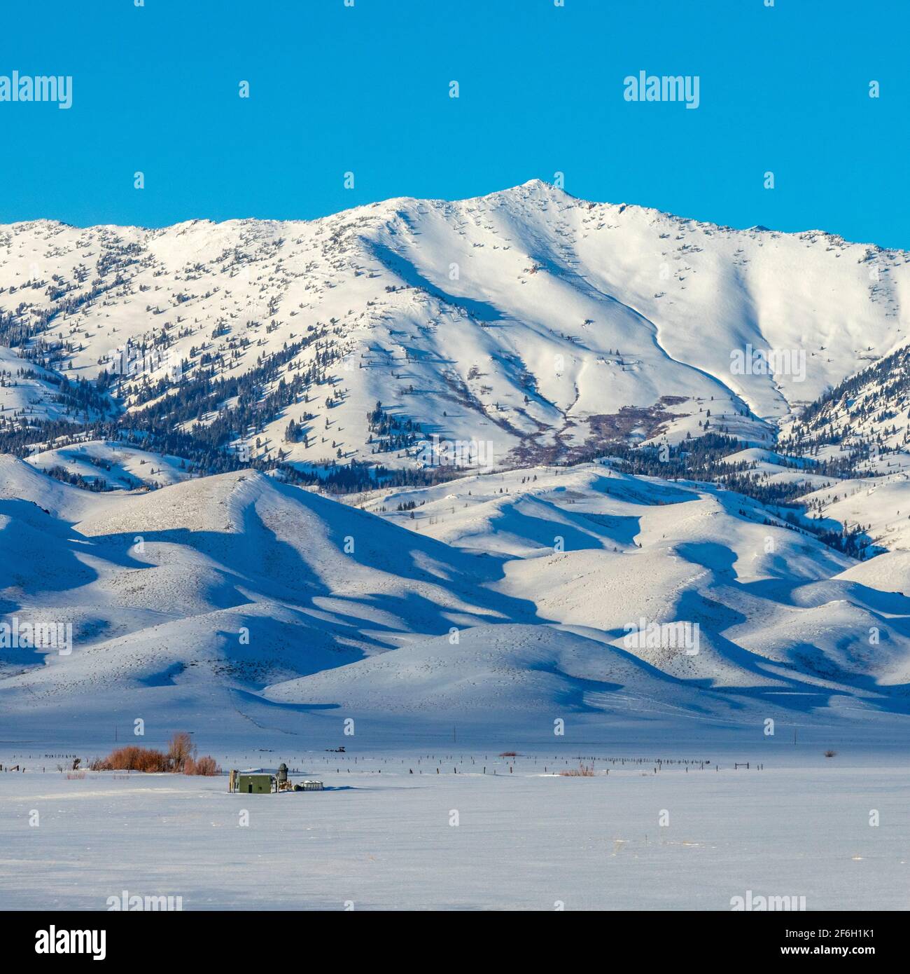 USA, Idaho, Fairfield, Panoramaflider auf den Soldier Mountain Stockfoto