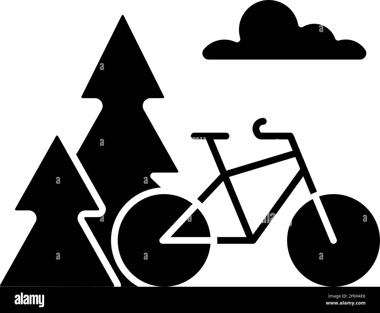 Aktivitäten im Freien, schwarzes Glyphen-Symbol Stock Vektor