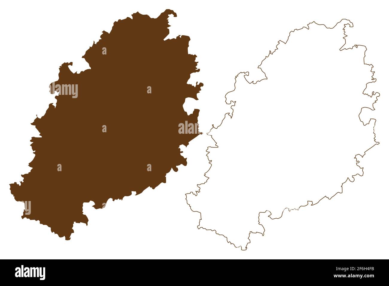 Landkreis Kulmbach (Bundesrepublik Deutschland, Landkreis Oberbayern, Freistaat Bayern) Kartenvektordarstellung, Scribble-Skizze Kulmbach Stock Vektor