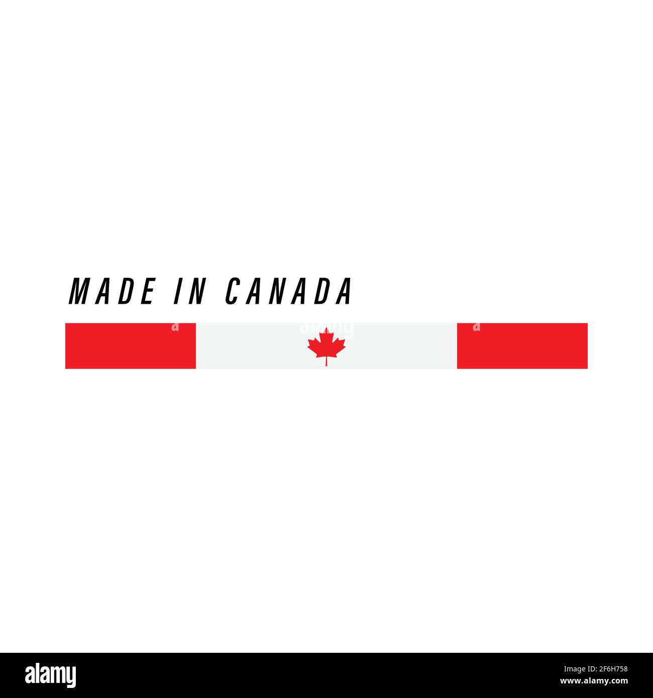 Made in Canada, Abzeichen oder Etikett mit isolierter Flagge auf weißem Hintergrund Stock Vektor