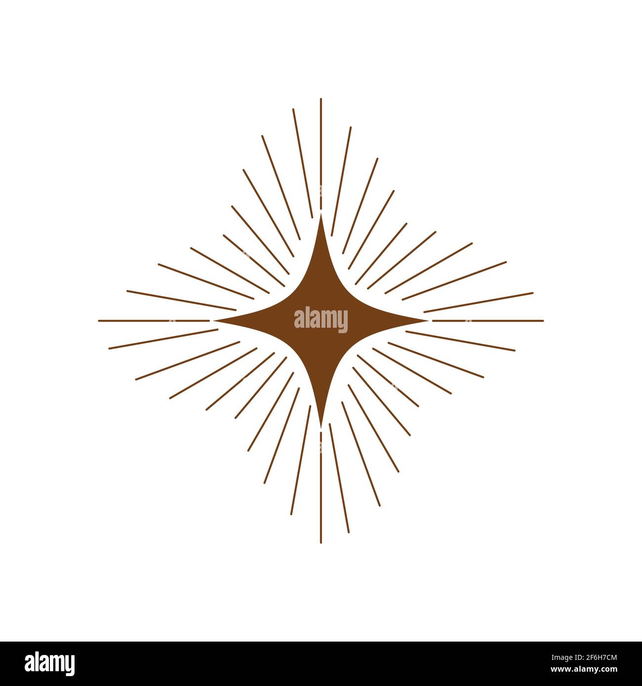 Symbol für den Umriss von magischen Sternen. Helle Sterne einfaches Liniensymbol. Symbol, Logo-Illustration Stock Vektor