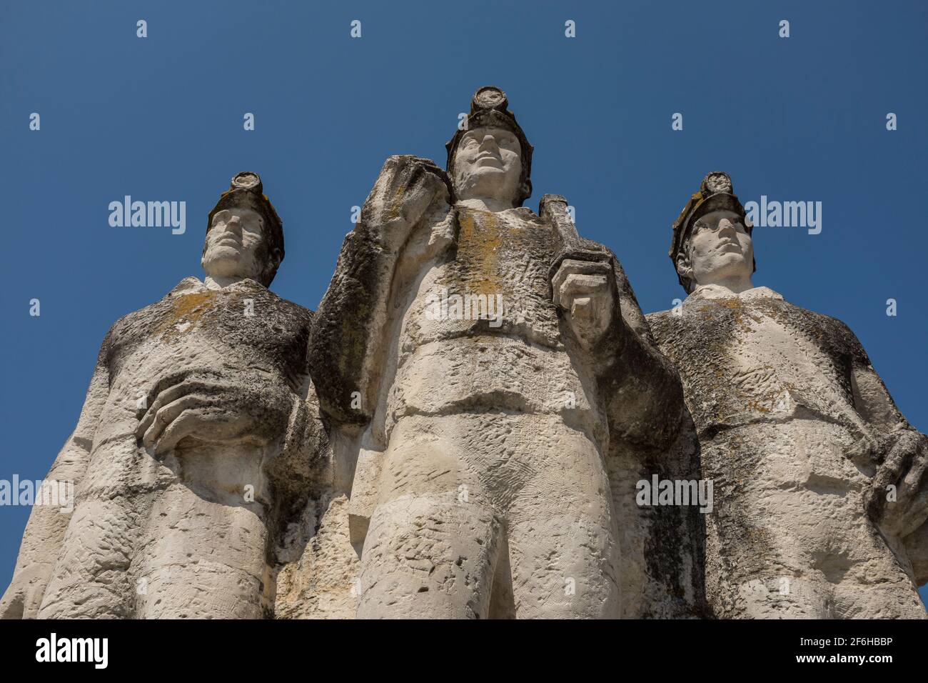 Denkmal zur Feier des Beitrags der Bergleute zur rumänischen Industrie Stockfoto