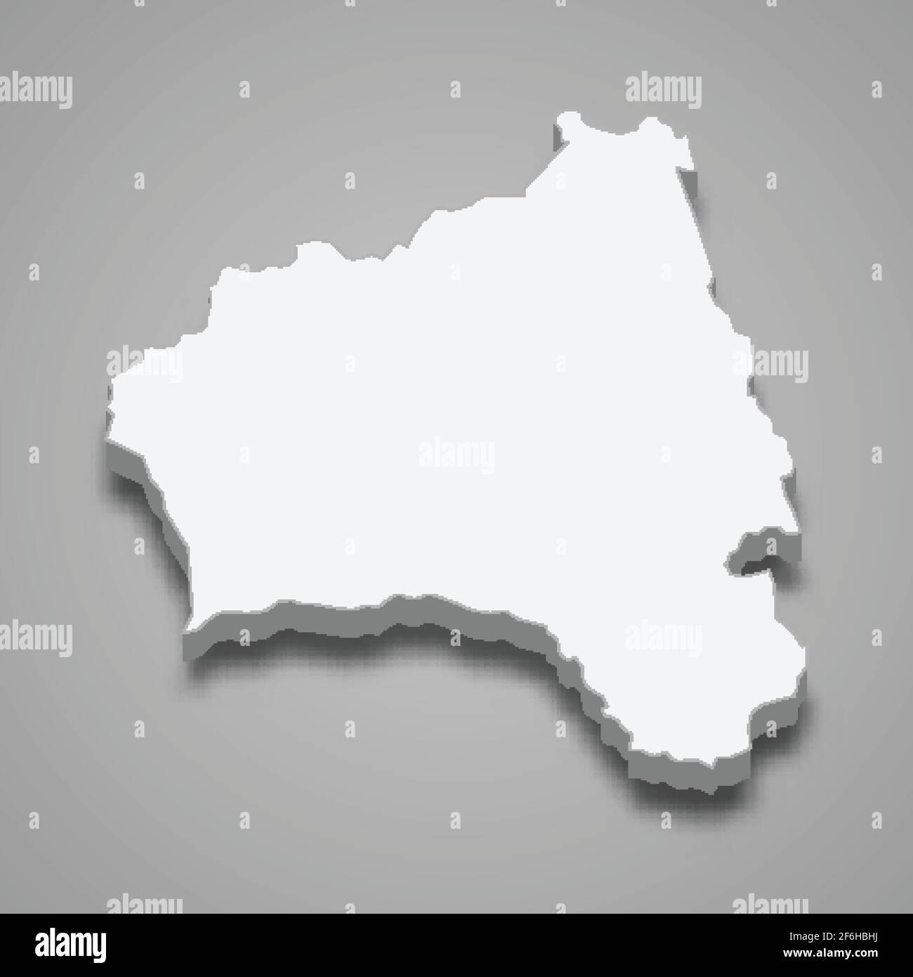 isometrische 3D-Karte der Provinz Gia Lai in Vietnam, Vektorgrafik Stock Vektor