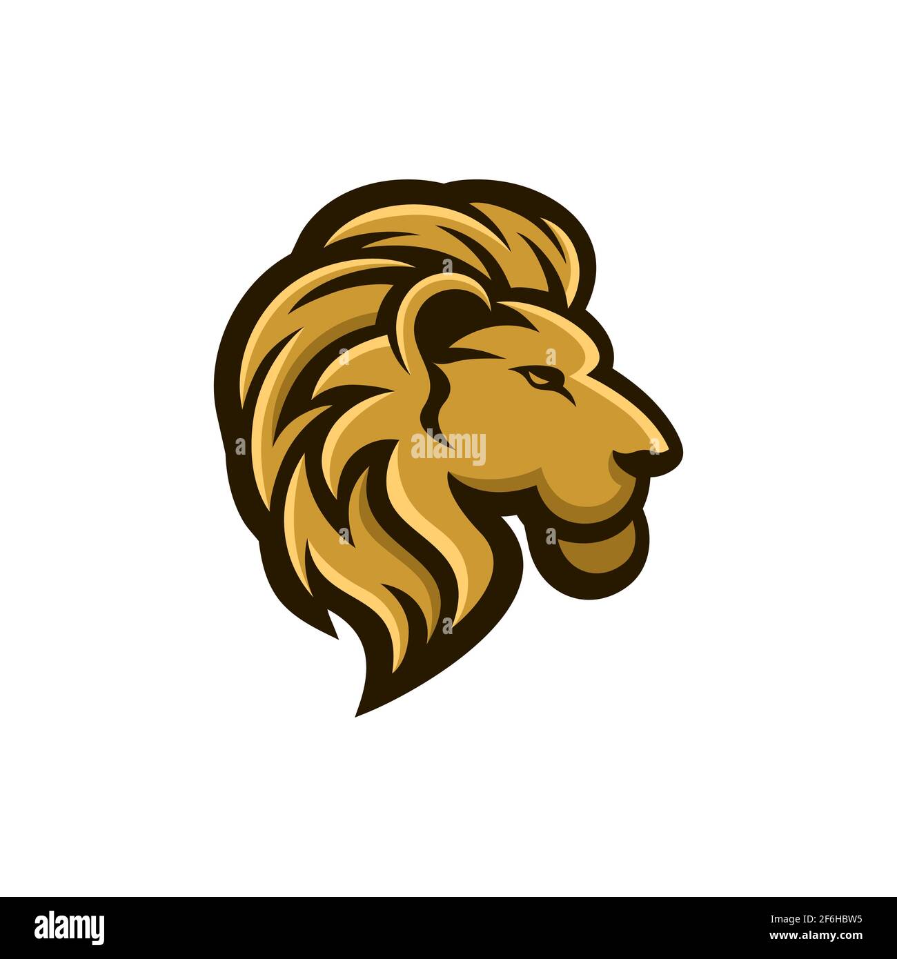 Löwe-Logo-Design, moderne ehrfürchtige Maskottchen Stock Vektor