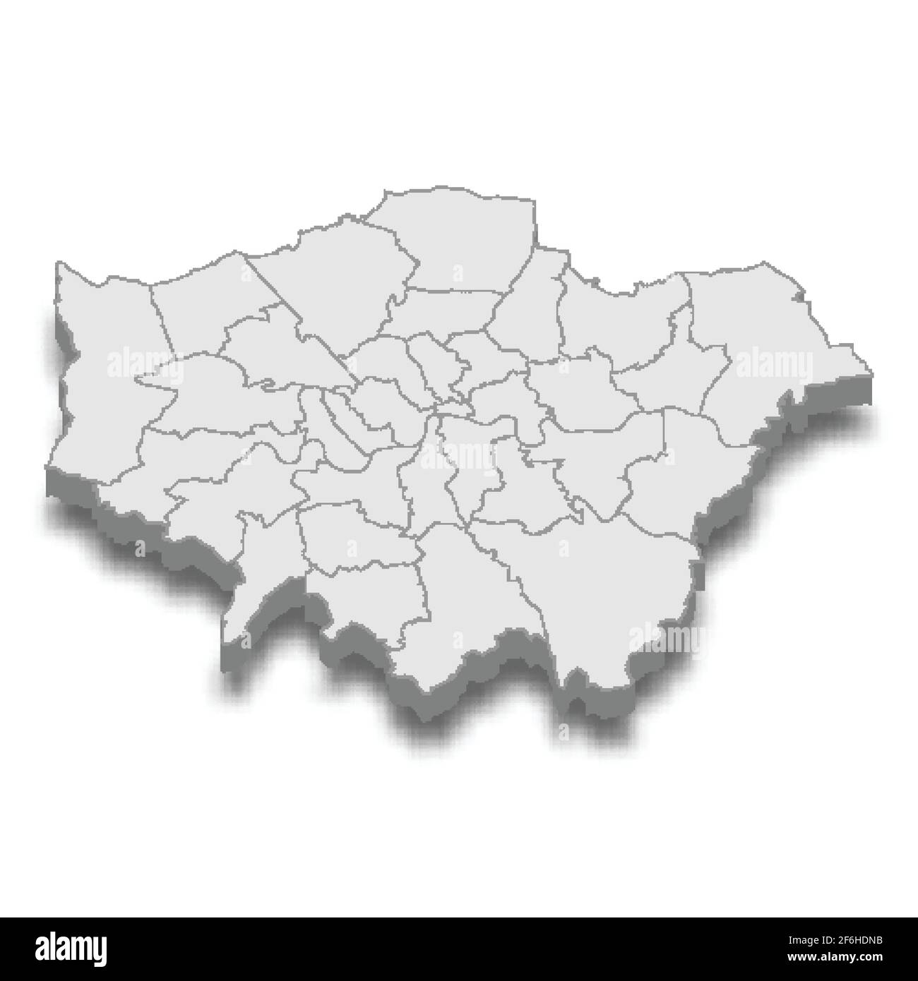 isometrische 3D-Karte von London City ist eine Hauptstadt von England, Vektorgrafik Stock Vektor