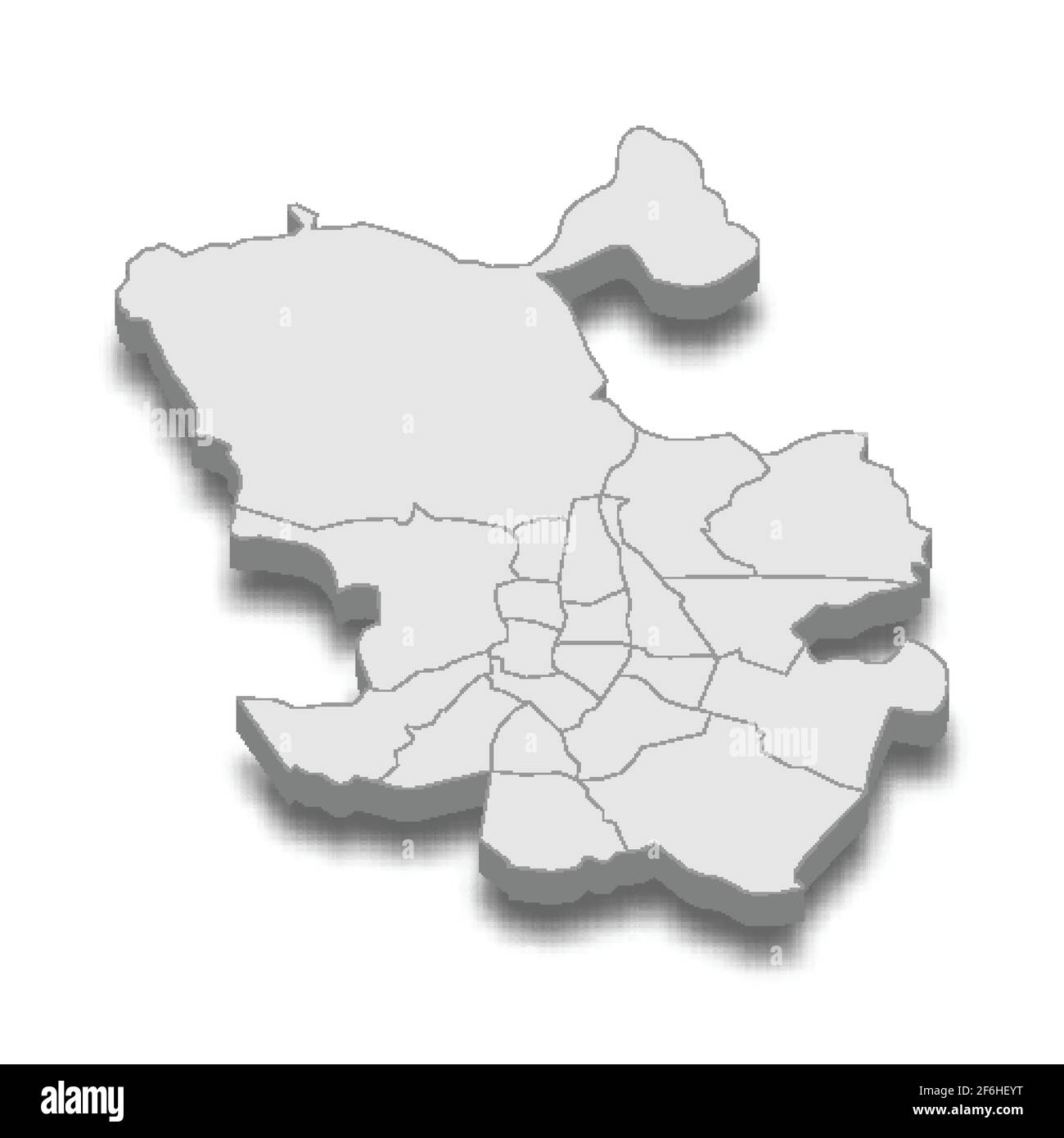 isometrische 3D-Karte von Madrid Stadt ist eine Hauptstadt von Spanien, Vektor-Illustration Stock Vektor