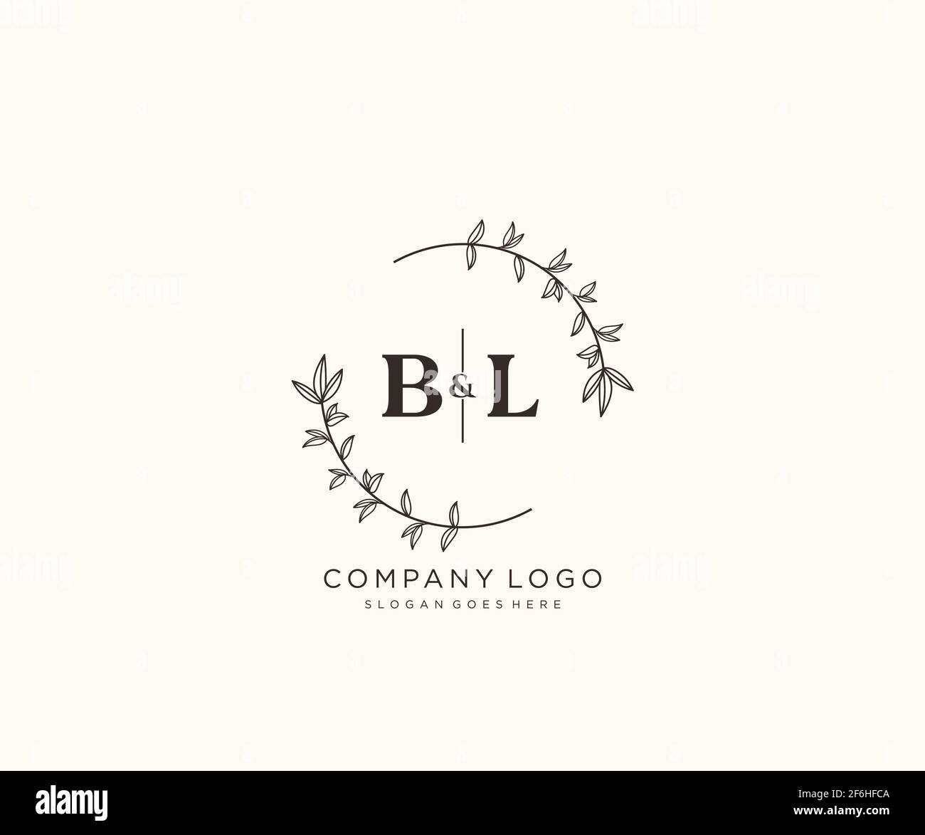 BL Buchstaben schöne florale feminine editierbare vorgefertigte Monoline Logo geeignet für Spa Salon Haut Haar Schönheit Boutique und Kosmetik Unternehmen. Stock Vektor