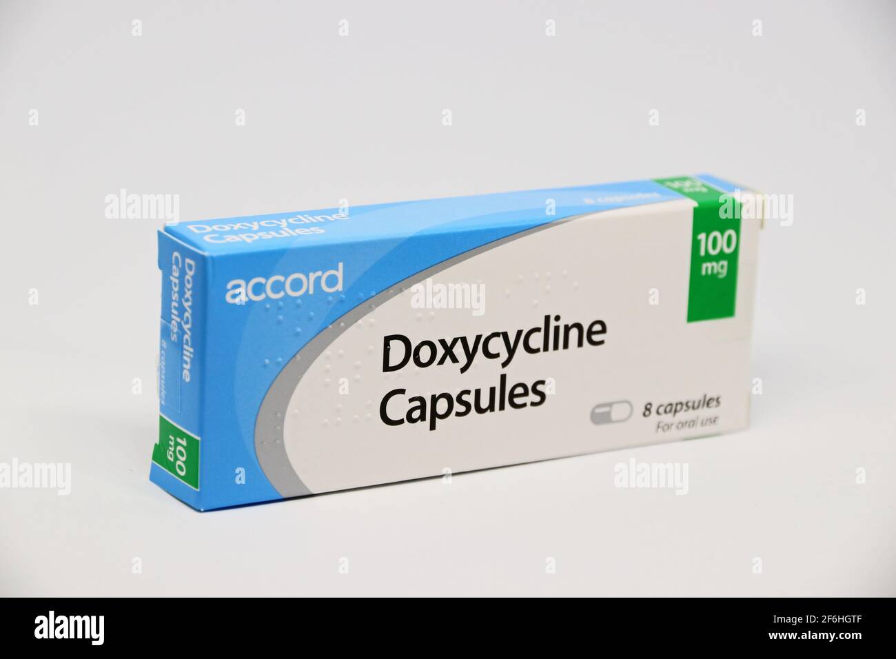Foto von Doxycyclin-Kapseln, Antibiotikum Stockfoto