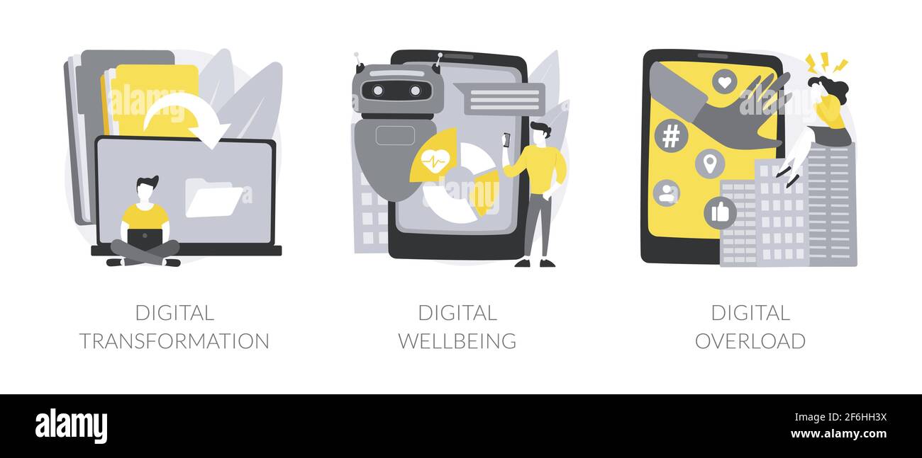 Business Digitalisierung abstrakte Konzept Vektor Illustrationen. Stock Vektor