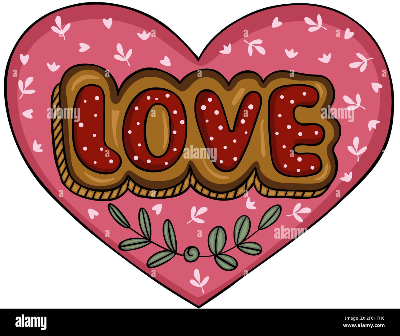 Lustige valentine Herz mit Wort Liebe Stockfoto