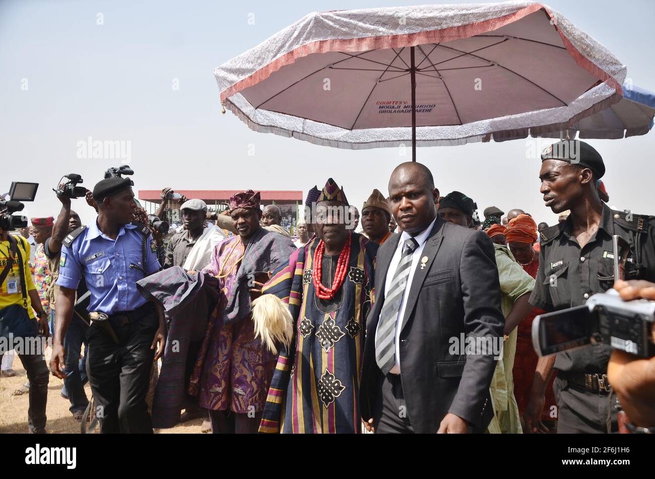 Oba Saliu Adetunji, der Olubadan des Ibadan-Landes, Bundesstaat Oyo, Nigeria. Stockfoto