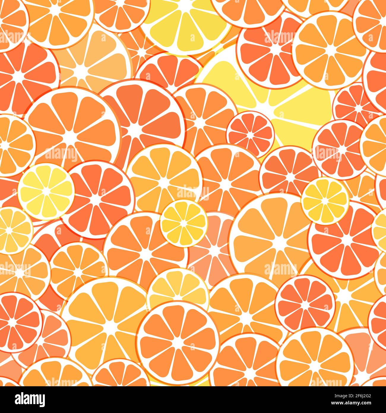 Vektor nahtlose Muster Hintergrund. Scheiben Hälften von Zitrusfrüchten Orangen, Mandarinen, Zitrone. Für Business-Projekte Banner, Cover, Layout. Stock Vektor