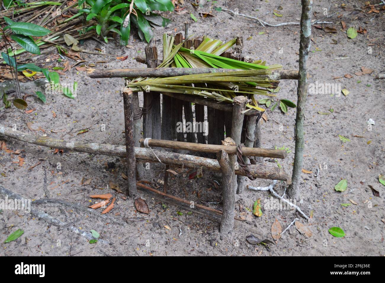 Tierfalle der brasilianischen Ureinwohner Stockfoto