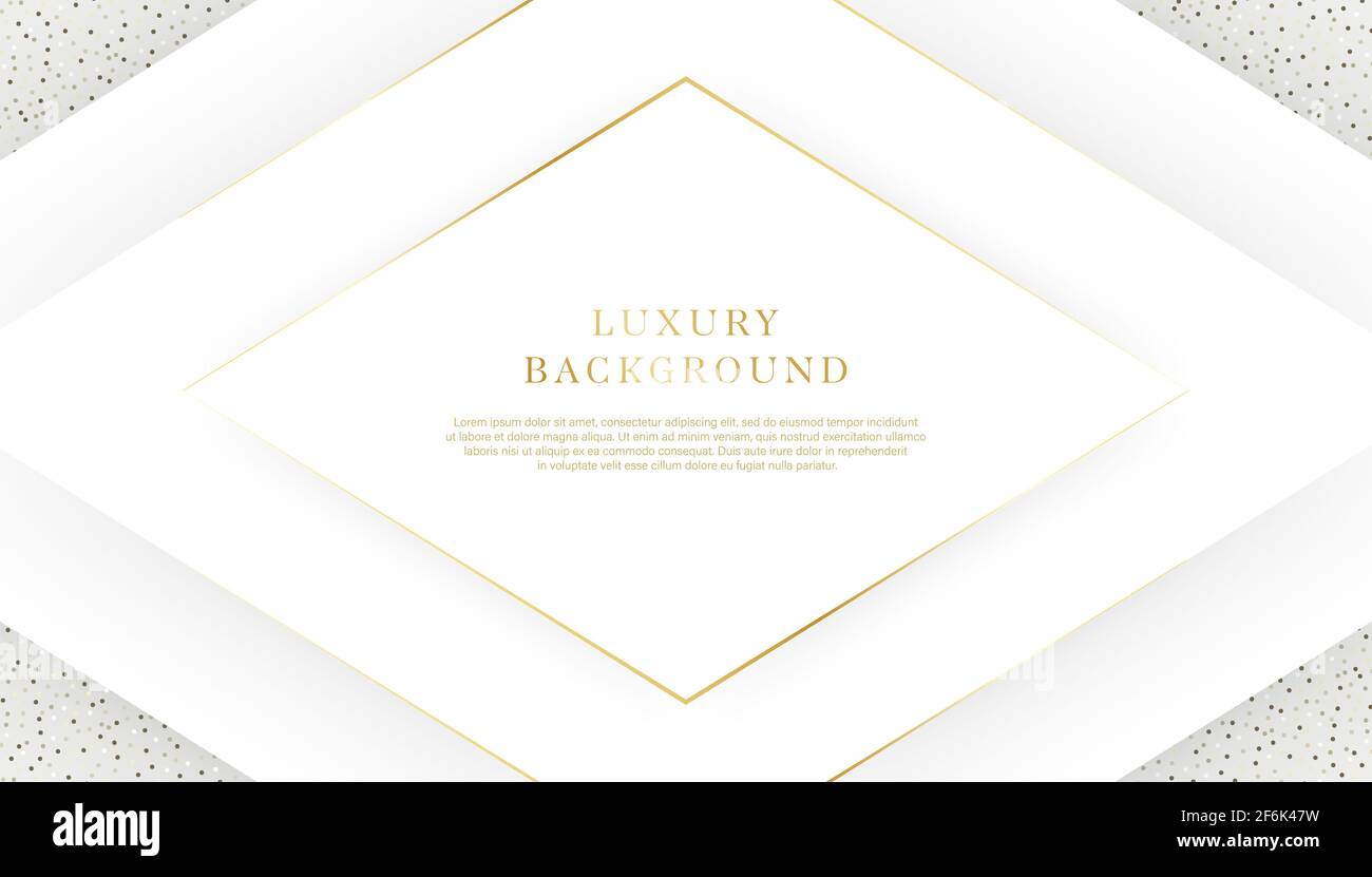 Abstrakter Luxus im Hintergrund. Weiß- und Goldfarbe mit Platz für Inhalte. Hochwertiges und elegantes Design. Stock Vektor