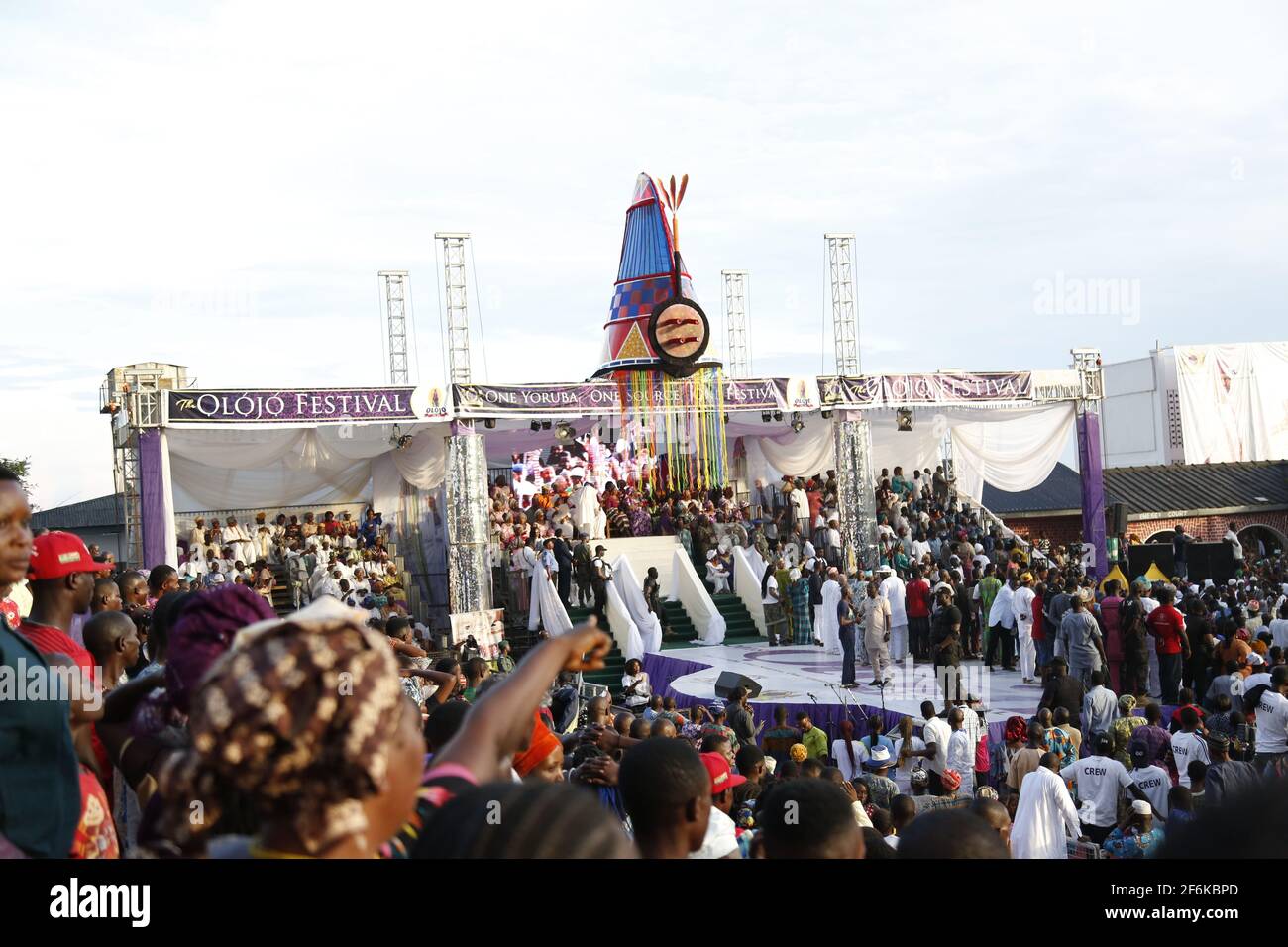 Veranstaltungsort Des Olojo-Festivals, Ile-Ife, Osun State, Nigeria. Stockfoto