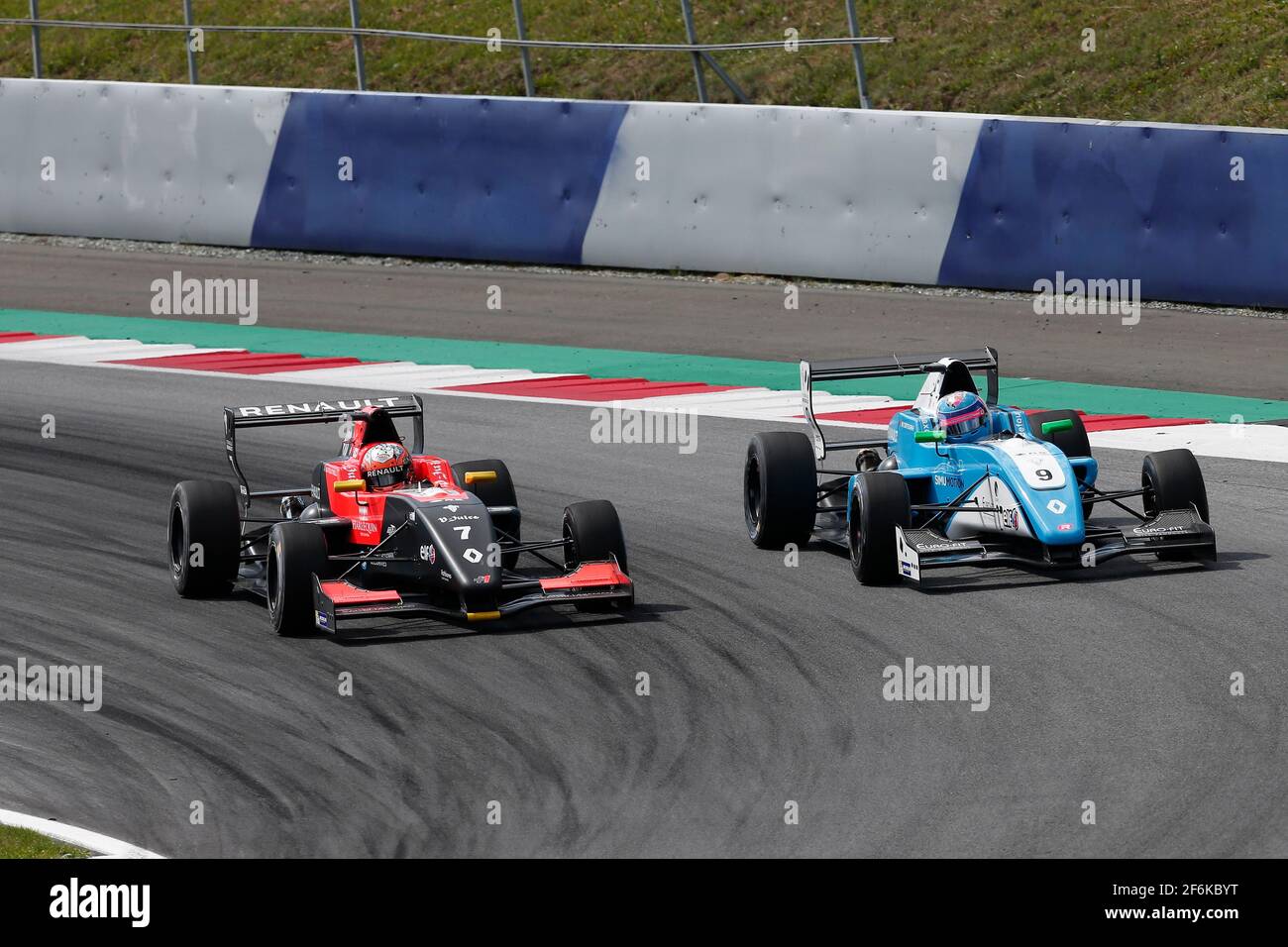 07 FEWTRELL Max (gbr) Renault FR 2.0L Team Tech 1 Racing Action, 09 DEFOURNY Max (bel) Renault FR 2.0L Team R-ace gp Action während des Formel Renault 2.0 Rennens 2017 auf dem Red Bull Ring, Spielberg, Österreich, vom 22. Bis 23. Juli - Foto Jean Michel Le MEUR / DPPI Stockfoto