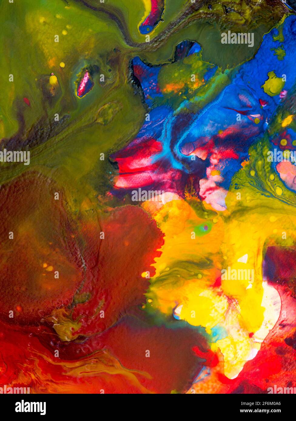 Abstrakte Kunst Mehrfarben Malerei kreative Hand gemalten Hintergrund, Pinsel Textur, Acrylmalerei auf Leinwand. Handgezeichnete Grafiken mischen Pinselstrich. Mo Stockfoto