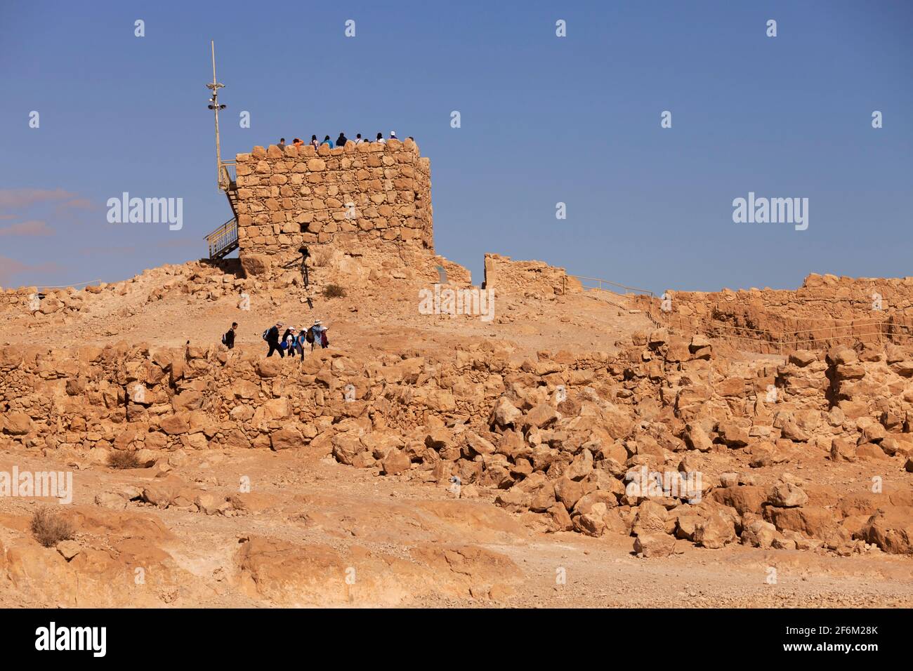 Israel, Jerusalem, Masada-Festung und umliegende Wüste Stockfoto