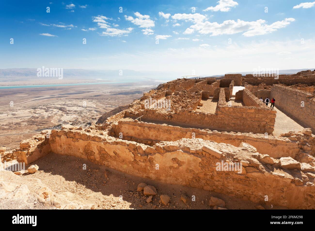 Israel, Jerusalem, Masada-Festung und umliegende Wüste Stockfoto