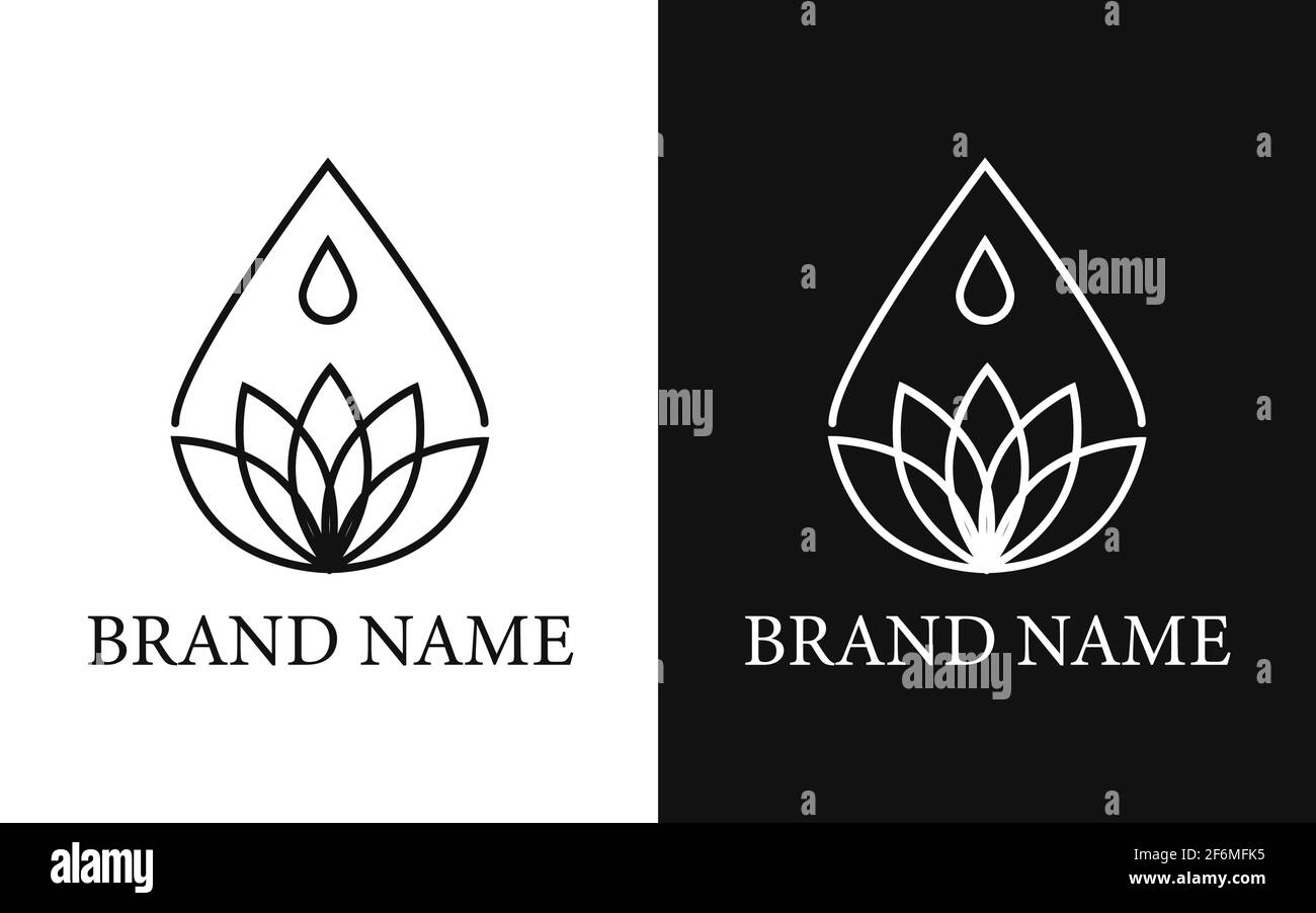 Drop Lotus Blume Creative Logo Design. Moderne Idee Logos Designs Vektor Illustration Vorlage. EPS 10 Stock Vektor