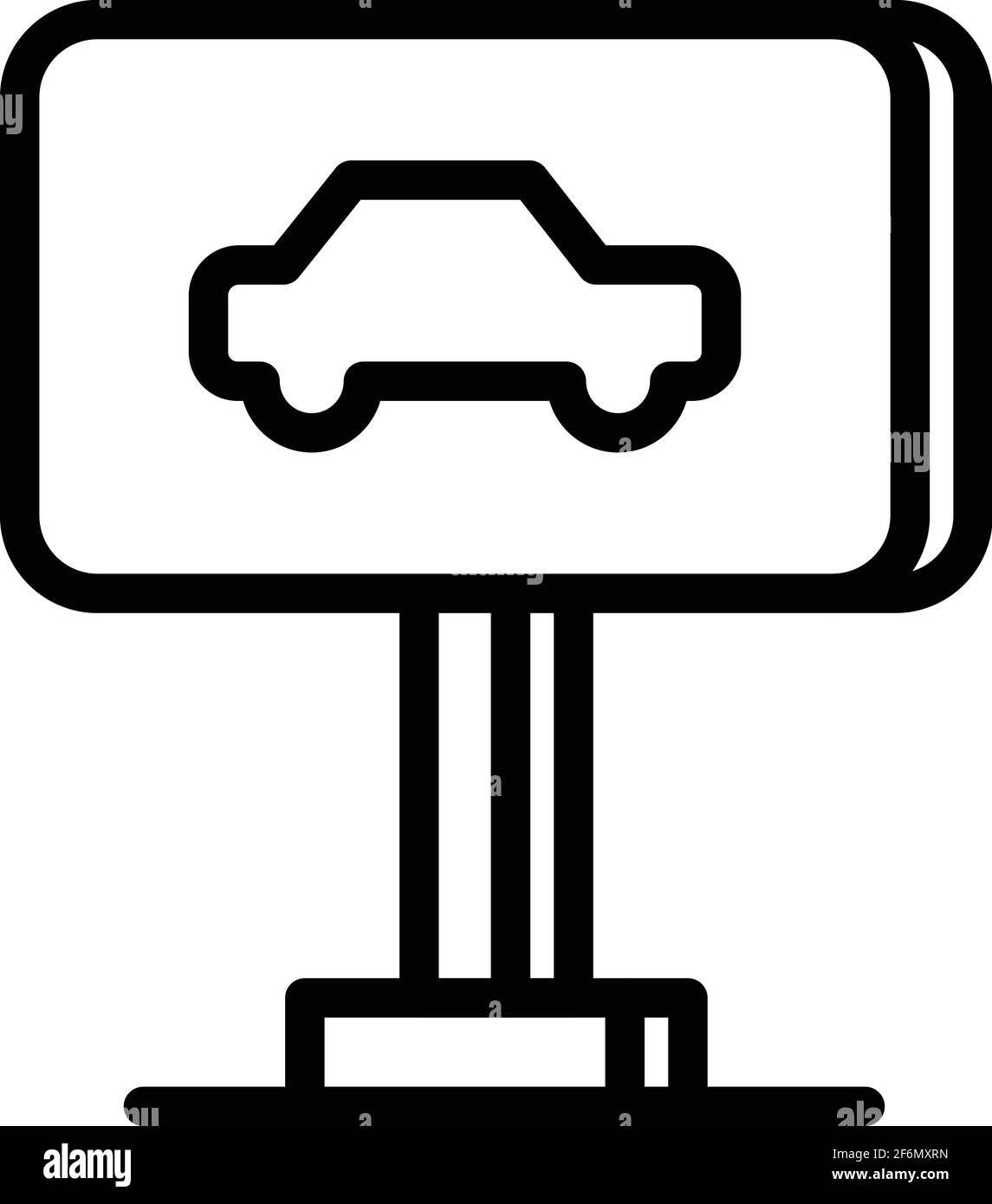 Symbol für das Billboard des Autos. Outline Billboard Auto Vektor-Symbol für Web-Design isoliert auf weißem Hintergrund Stock Vektor