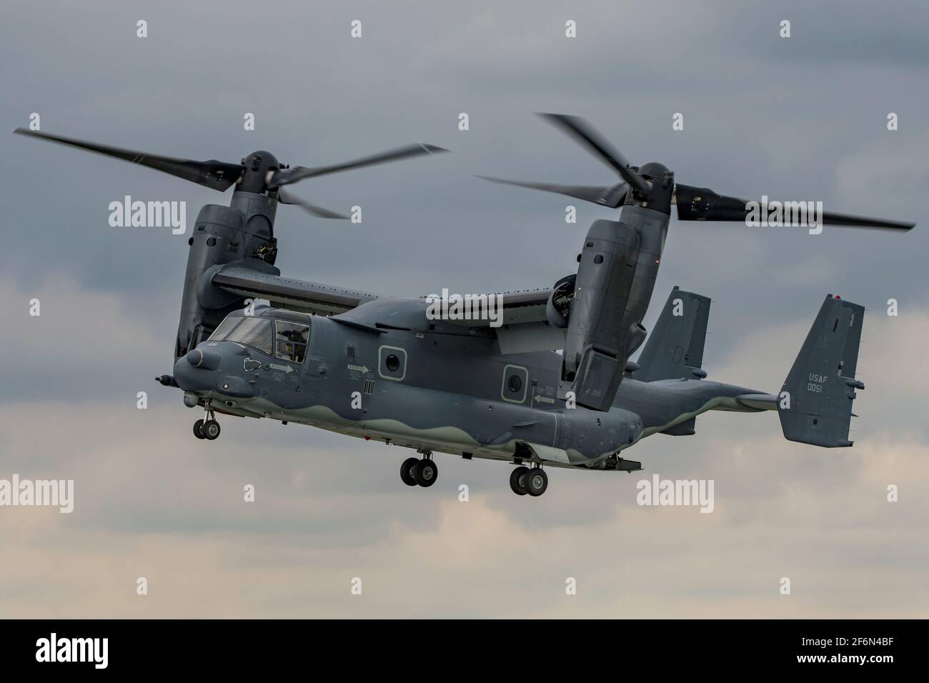 Die United States Air Force Bell Boeing CV-22B Osprey Anzeigen an der Royal International Air Tattoo, RAF Fairford, England am 21. Juli 2019. Stockfoto