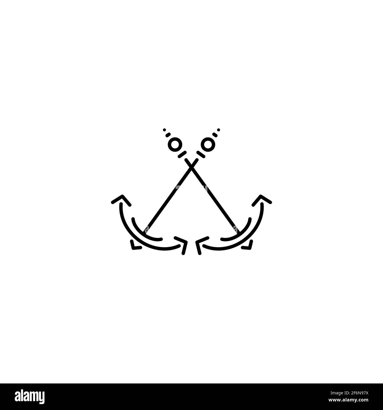 Schwarzes Ankervektor einfaches Symbol. Nautische maritime Illustration. Meer und Meer Symbol. Stock Vektor