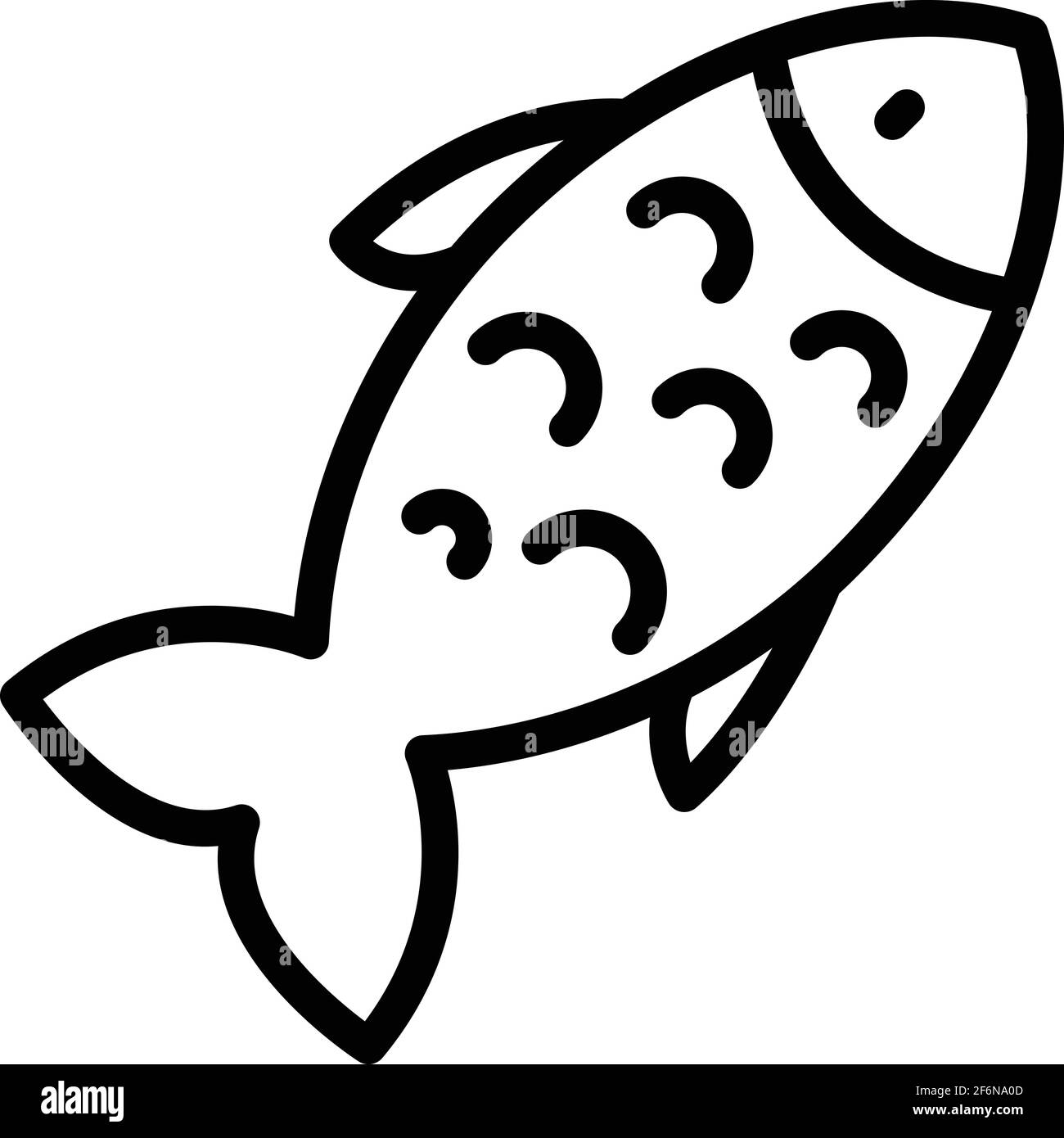 Symbol für Fischmineralien. Kontur Fisch Mineralien Vektor-Symbol für Web-Design isoliert auf weißem Hintergrund Stock Vektor