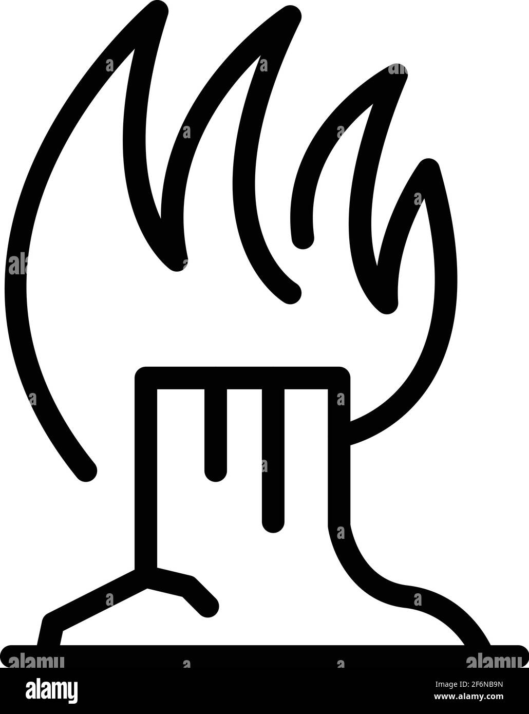 Flammenstamm-Symbol. Vektorsymbol „Flame Trunk“ für Webdesign auf weißem Hintergrund isoliert Stock Vektor