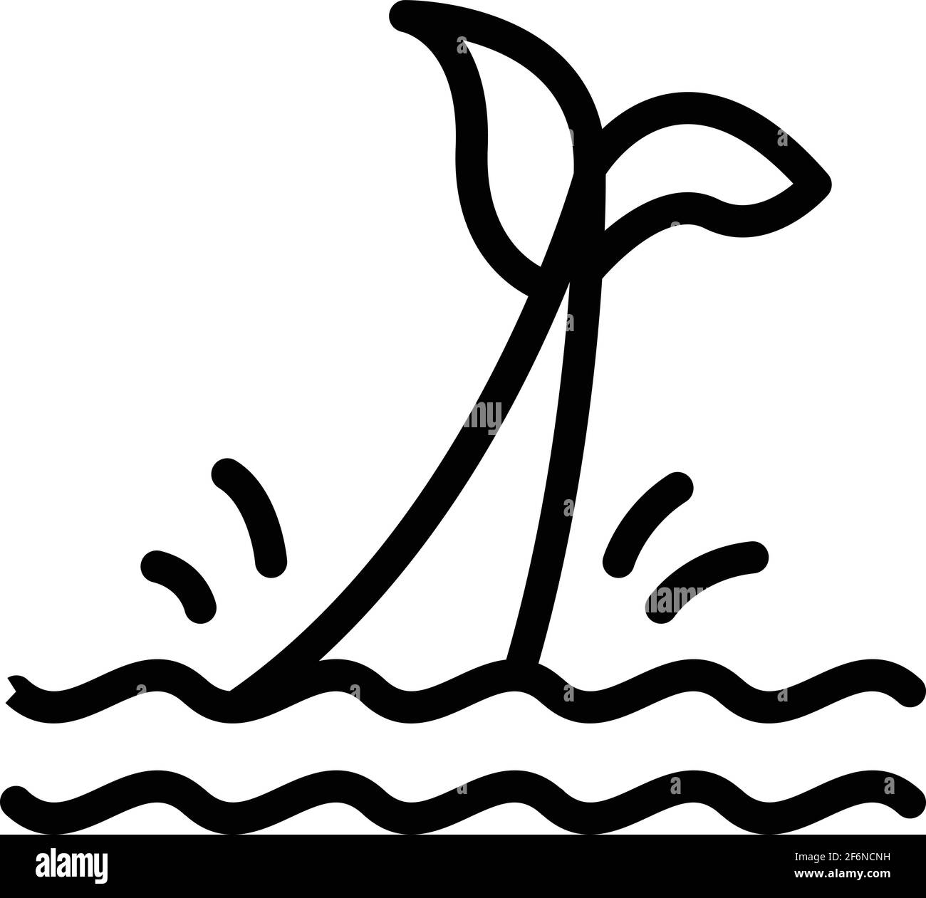 Symbol für den Säugetierorca. Umriss Mammal Orca Vektor-Symbol für Web-Design isoliert auf weißem Hintergrund Stock Vektor