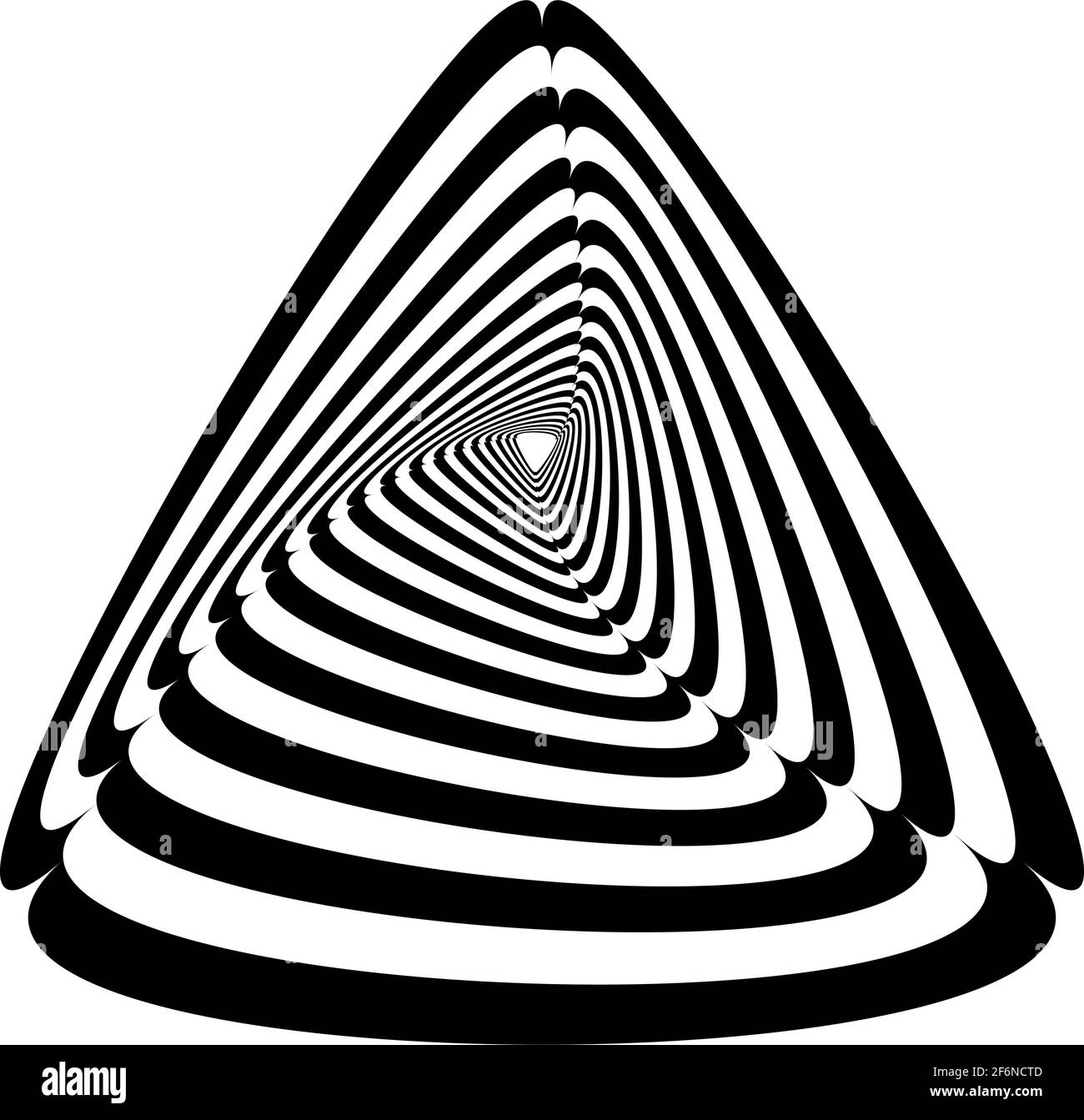Opart, optische Kunst geometrische Illustration mit Rotation, Spirale, Wirbel, Twirl verzerren, Verformungseffekt. Radiale Hypnose, hypnotische Themen illustrati Stock Vektor