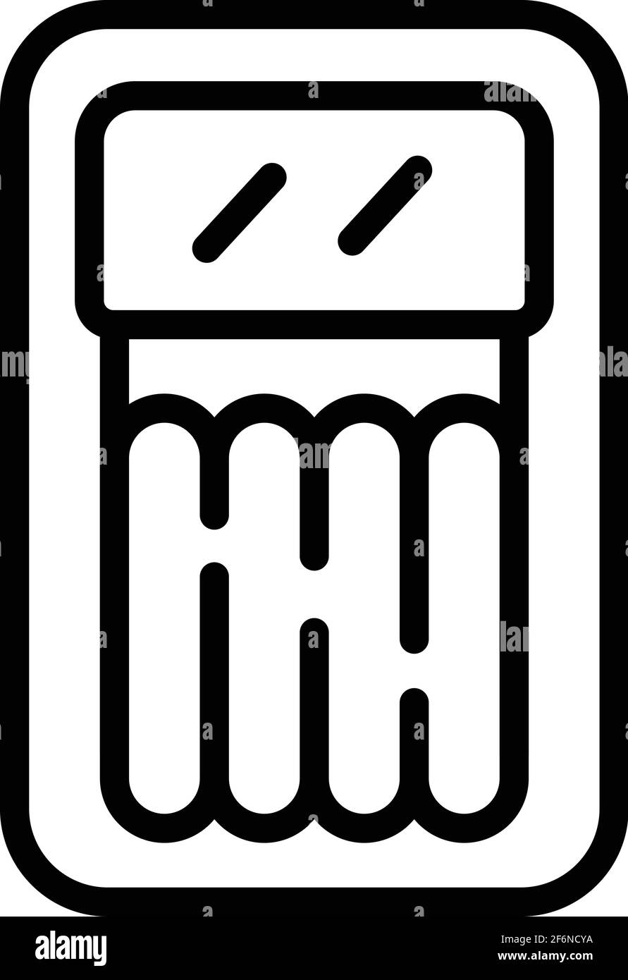 Symbol für die Badematte. Vektorsymbol „Umriss Pool Mat“ für Webdesign isoliert auf weißem Hintergrund Stock Vektor