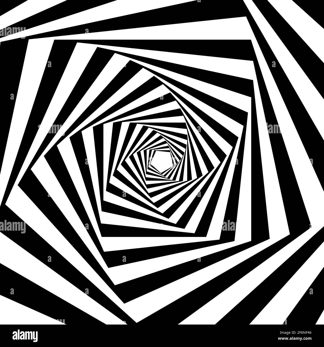 Opart, optische Kunst geometrische Illustration mit Rotation, Spirale, Wirbel, Twirl verzerren, Verformungseffekt. Radiale Hypnose, hypnotische Themen illustrati Stock Vektor