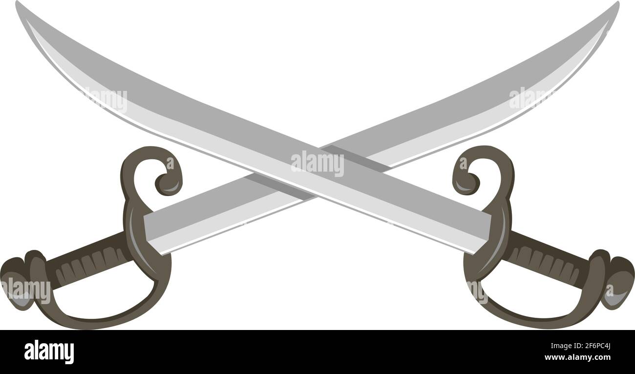 Gekreuzte Schwerter, Vektor-Illustration für Säbel Stock Vektor