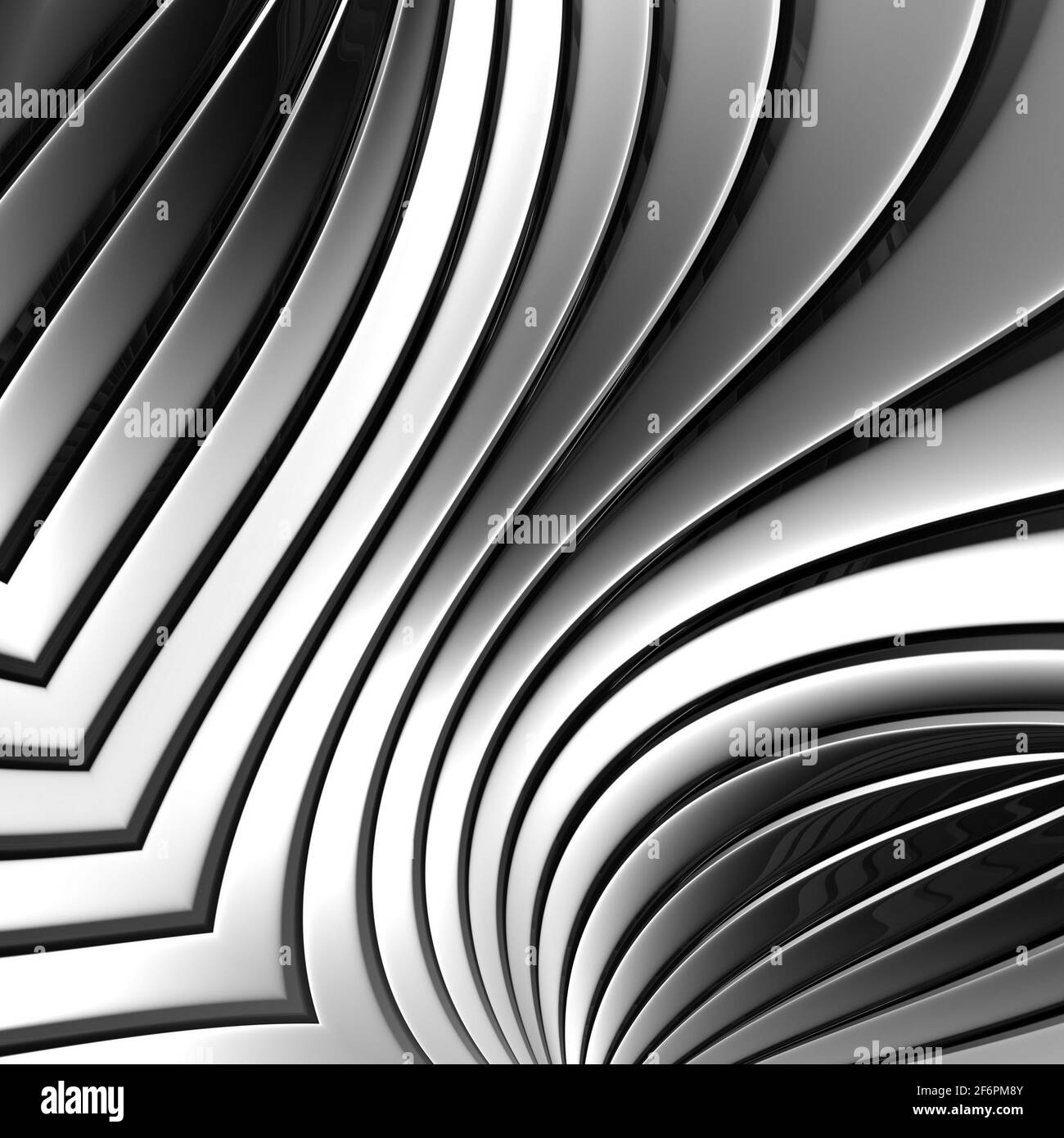 Chrome Farbe Geometrie grau 3d abstrakt Metallstreifen Hintergrund. Schöne  Formen Biegen Linien Chrom Farbe Stockfotografie - Alamy
